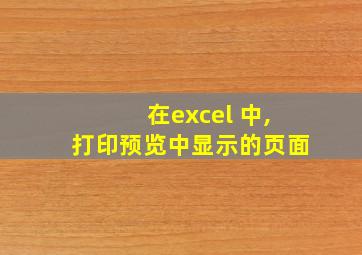 在excel 中,打印预览中显示的页面